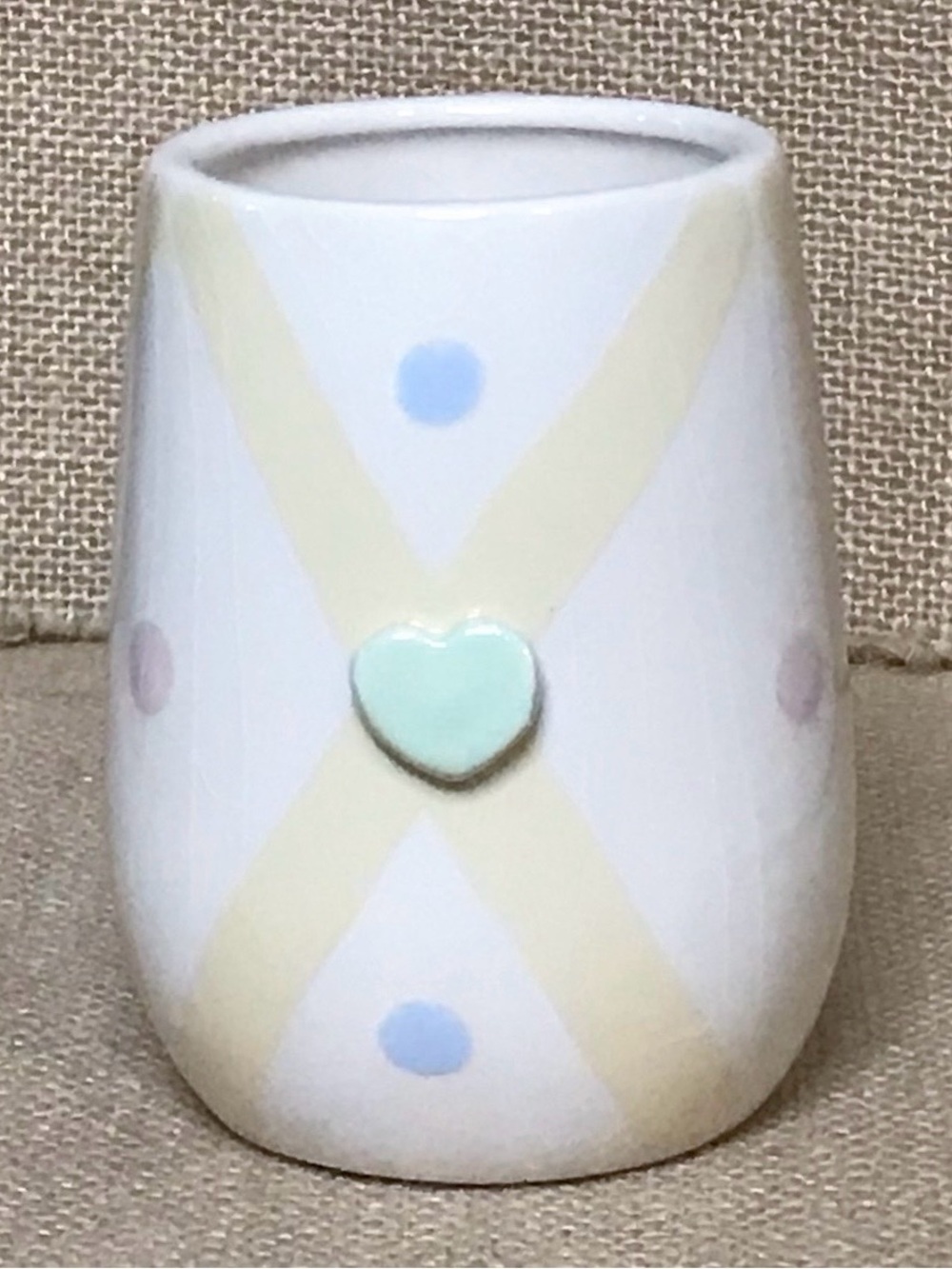 Vintage Paper Windows Pottery Pastel Hearts Mug Coffee Cup Romance Valentines